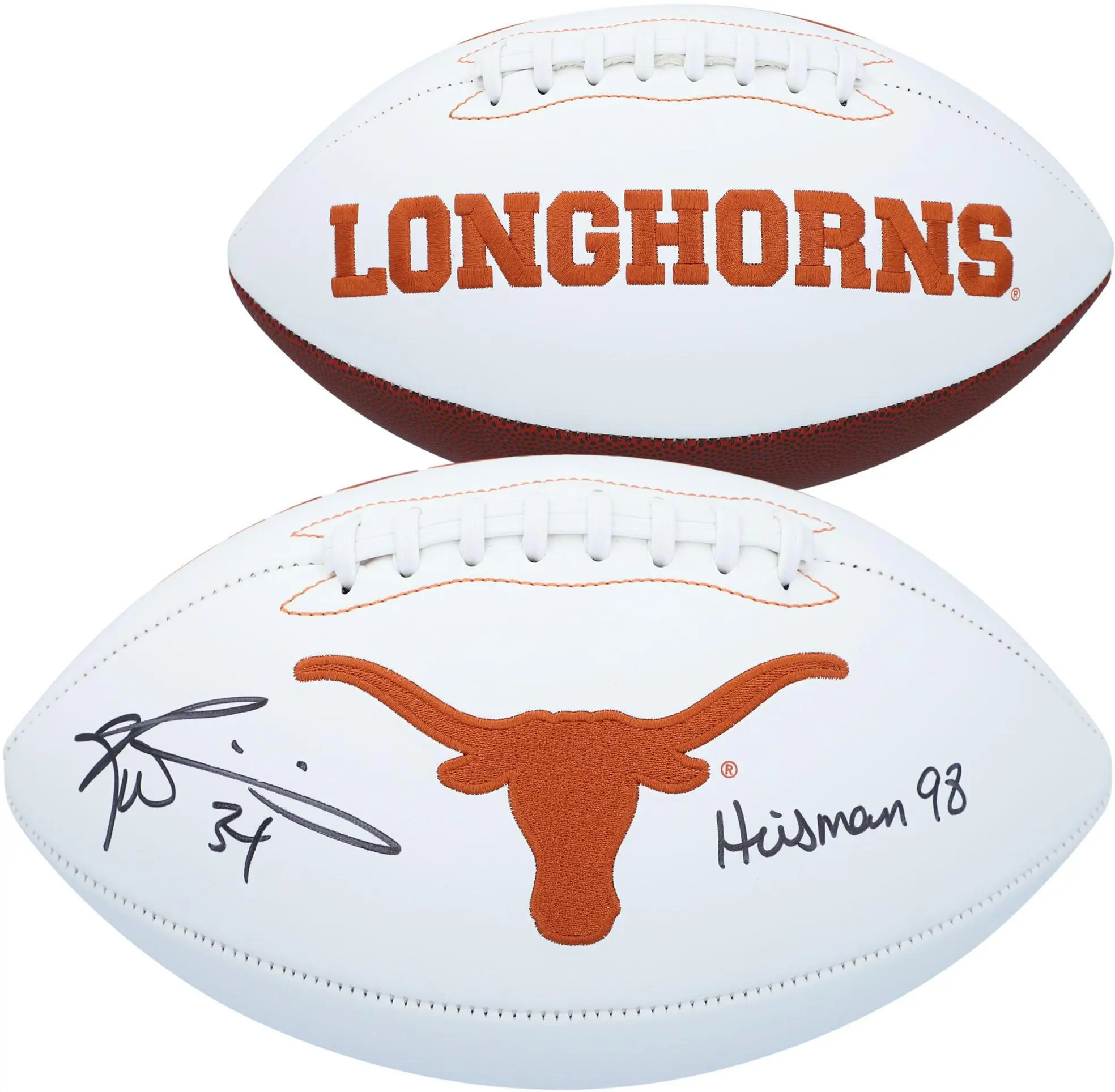 Ricky Williams Texas Longhorns Autographed White Panel Football with "Heisman 98" Inscription - Fanatics Authentic Certified