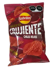 Sabritas Receta Crujiente Chiles Rojos 5.64 oz (160 g) - Red Chili Flavor Potato Chips – Mexican Snack