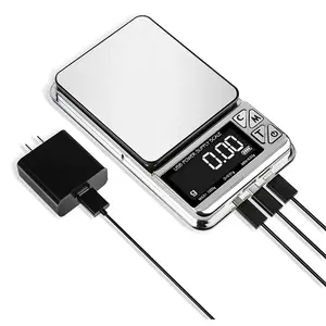 Portable Gram Scale Electronic Scale 1000 Grams/0.01 Grams Jewelry Scale Carat Scale USB Plug-In Rechargeable Scale LCD Backlit Display Weighing Gold Herbs Accuracy 0.01 Grams Balance Scale Stainless Steel Small Digital Jewelry Scale Kitchen Measuring