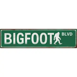 Bigfoot Blvd Vintage Metal Tin Signs 4x16 inch Retro Plaque Perfect for Home Garage Cafe Restaurant and Bar Decor Wall Room