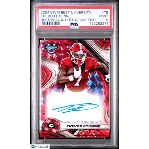 2024 Bowman Best U Best 2024 Auto Trevor Etienne #TE Red Geometric 10/10 PSA 9
