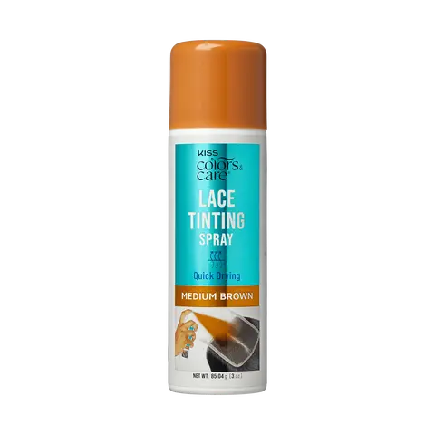 Kiss Colors & Care Lace Tinting Spray | Lace Front Wig Spray, Quick Drying, Transfer Proof, Medium Brown, Hair Care