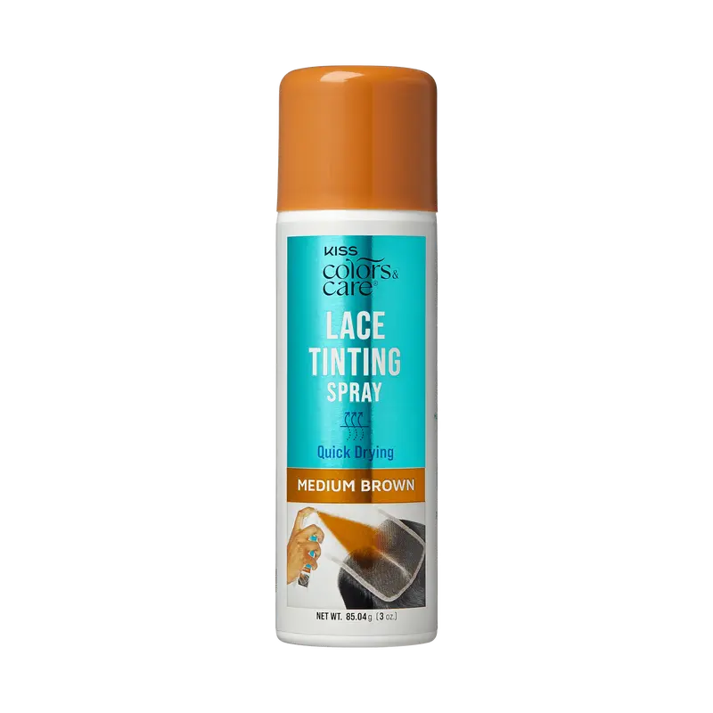 Kiss Colors & Care Lace Tinting Spray | Lace Front Wig Spray, Quick Drying, Transfer Proof, Medium Brown, Hair Care
