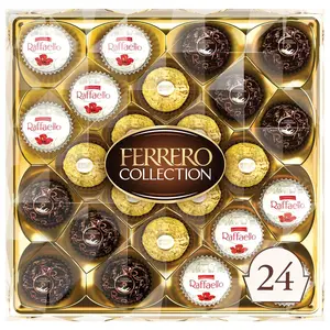 Ferrero Rocher, 24 Count, Premium Gourmet Assorted Hazelnut Milk Chocolate, Dark Chocolate and Coconut Chocolates, Chocolate Gift Box, 9.1 oz​