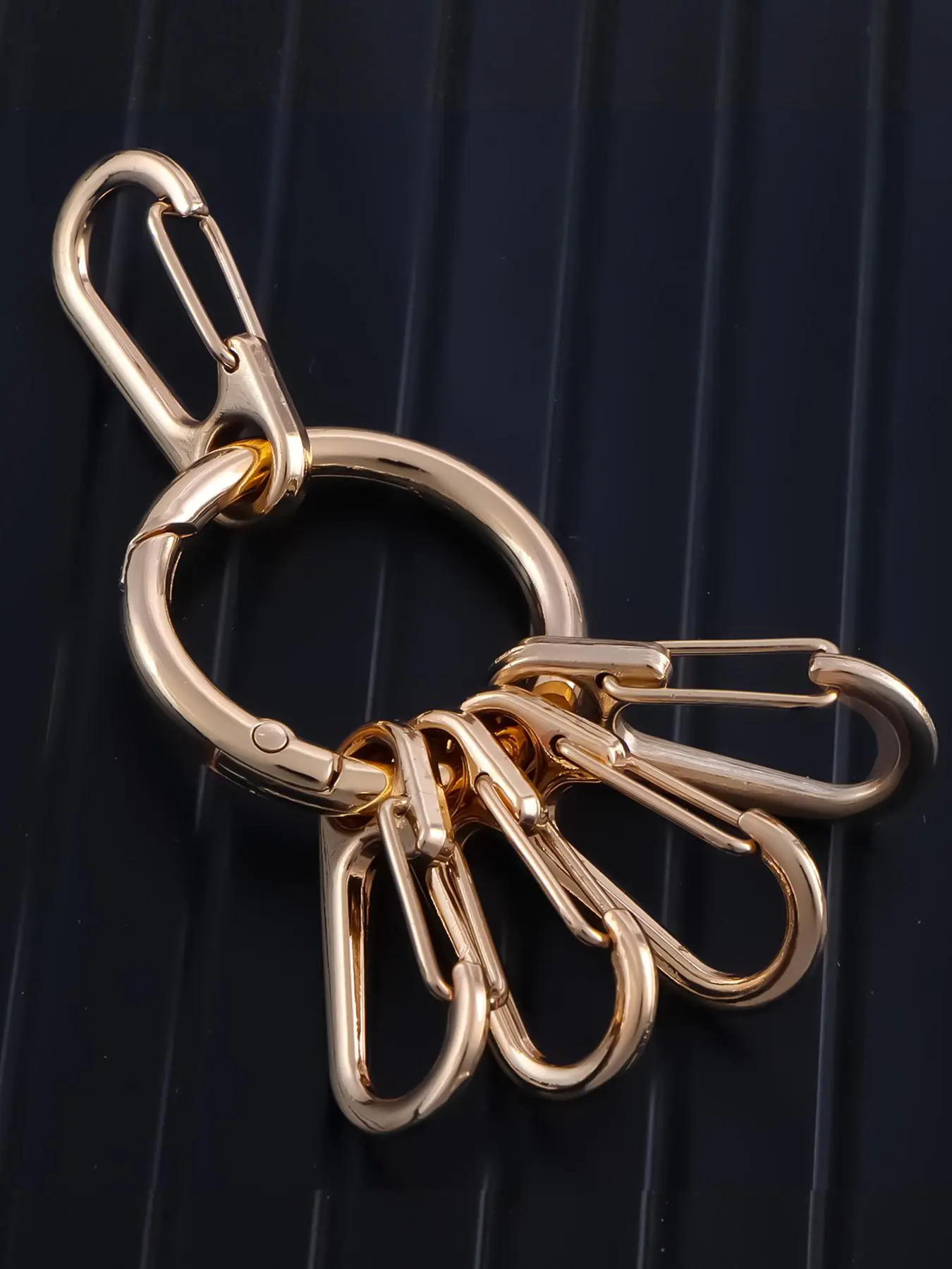 Metal O Ring Spring Clasps with 5 Hook Buckles, Keychain Clips Hook Buckles, Detachable Key Ring, Bag Accessories for Women & Men, Accessories For Bags