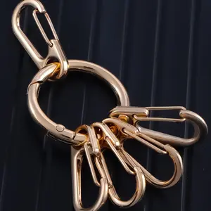 Metal O Ring Spring Clasps with 5 Hook Buckles, Keychain Clips Hook Buckles, Detachable Key Ring, Bag Accessories for Women & Men, Accessories For Bags