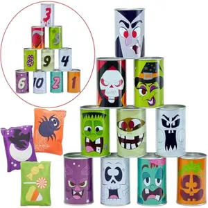 13 Pcs Halloween Carnival Can Bean Bag Toss Games for Kids & Adults Trick or Treat Decoration, Home Decor Party Favors Supplies, Homeschooling Backyard Game