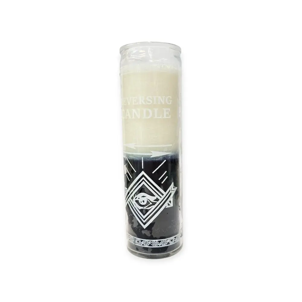 Non-Toxic Paraffin Wax Spell Candle - Witchcraft Aesthetic Home Apothecary Item, Reversible White-Black with Eye Symbol, Easy Activation for Energy Cleansing & Spiritual Protection, After Dark Blessed Home Calm Living Decor, Easy Activation Instructions