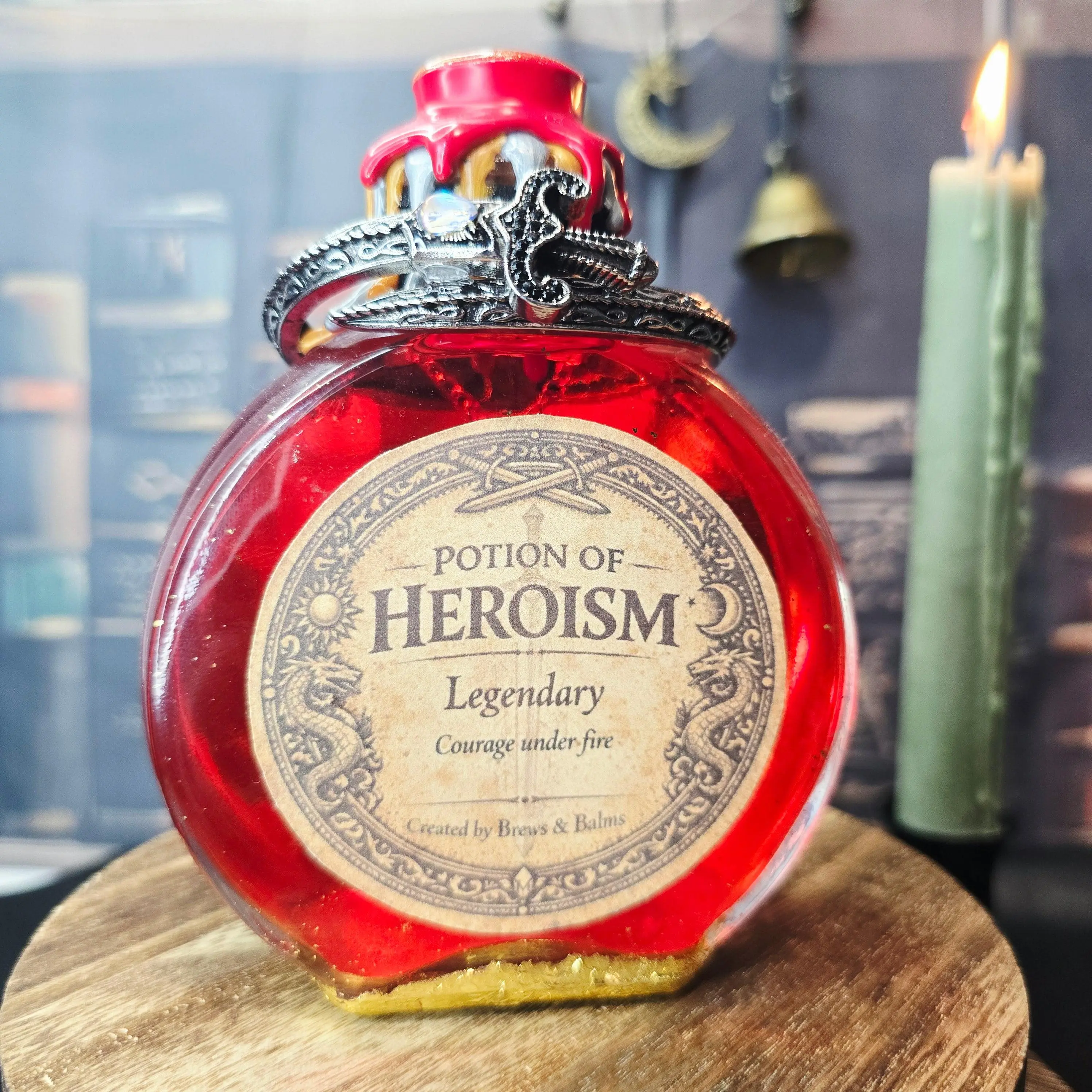 Potion of Heroism Bottle Color Changing Fantasy Decor – Courage Under Fire Legendary