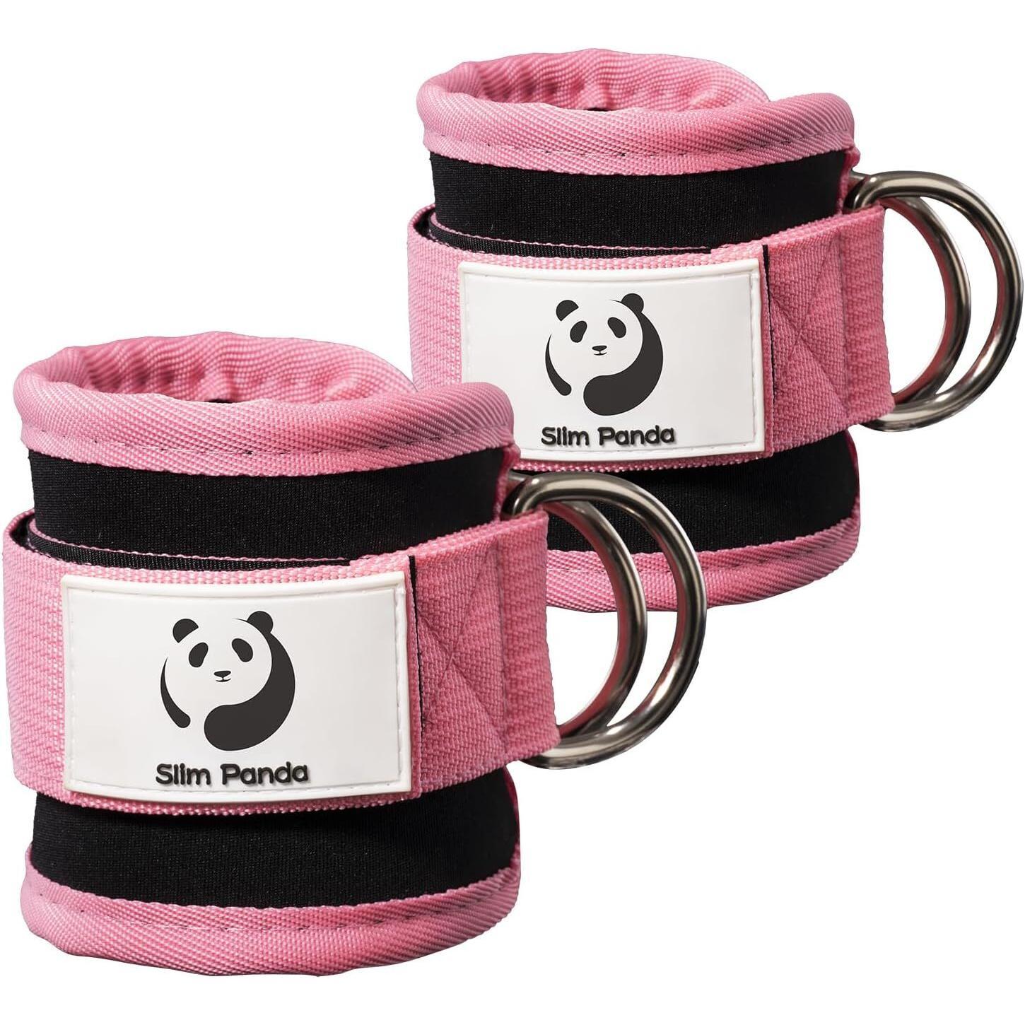 Slim Panda Ankle Strap for Cable Machine,Ankle Cuff for Kickbacks, Booty Hip Abductors,Glute Workouts, Leg Extensions, Curls for Men and Women, Adjustable with Double D-Rings