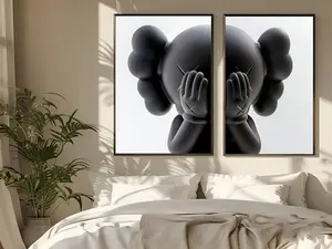 Unique Pop Kaws Collage Poster Set Of 2, Kaws Poster Unframed