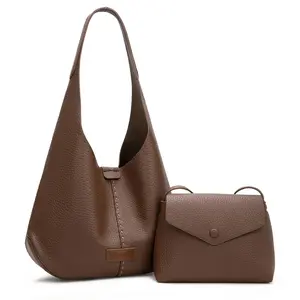 Wrangler Hobo Bag Purse for Women 2PCS Set, Slouchy Shoulder Handbags with Small Crossbody Bag