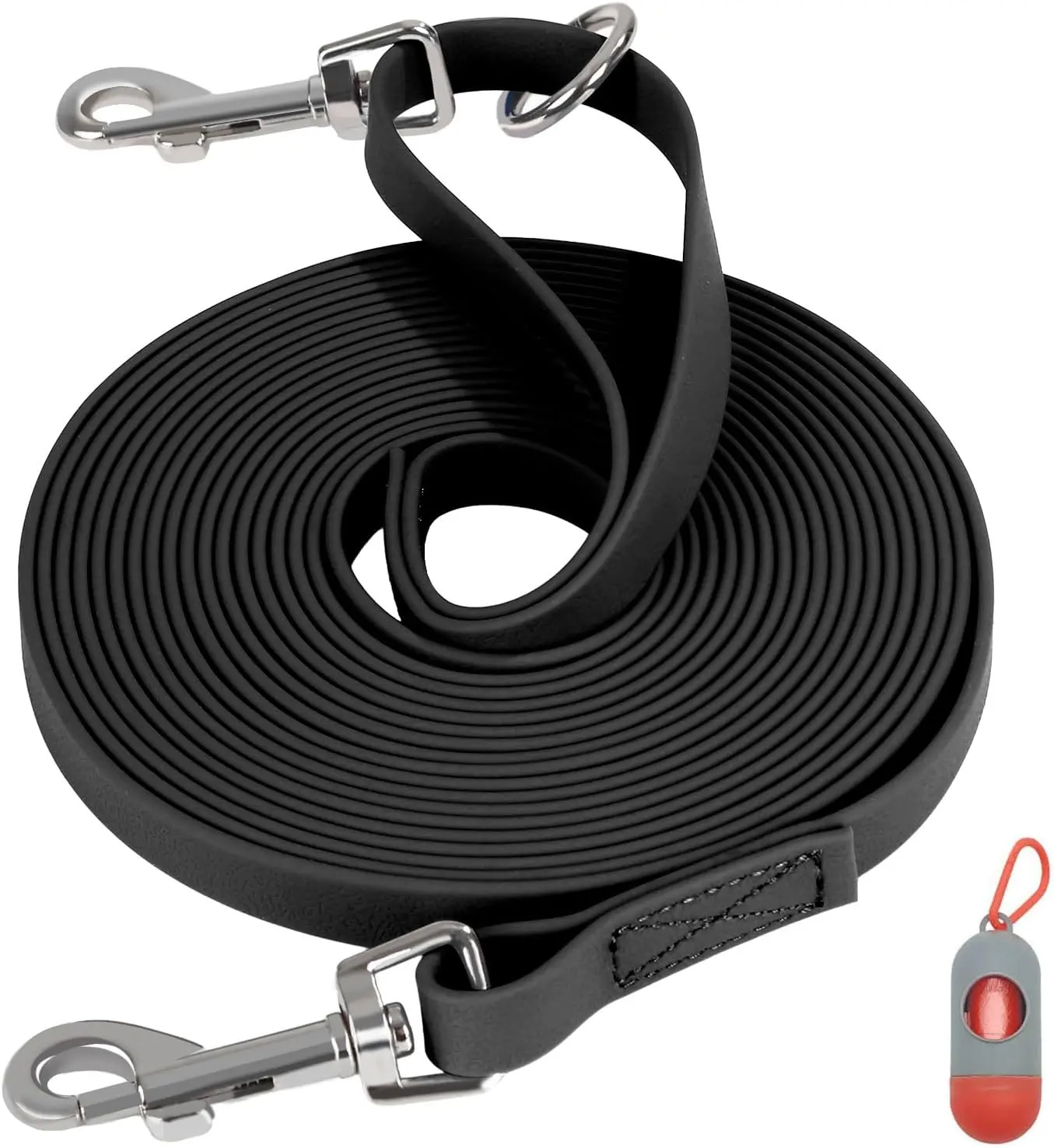 Waterproof Long Leash for Dogs Training 16FT/20FT/30FT/50FT/100FT, Long Dog Leash Heavy Duty Lead for Large Medium Small Dogs Outside Walking, Playing, Camping, or Yard(Black 20FT)