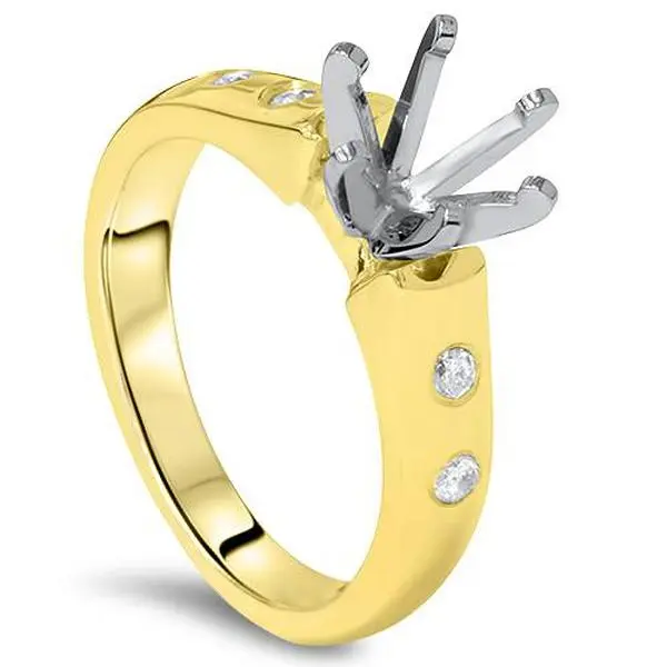 Diamond Semi Mount Cathedral Engagement Ring 14K Setting