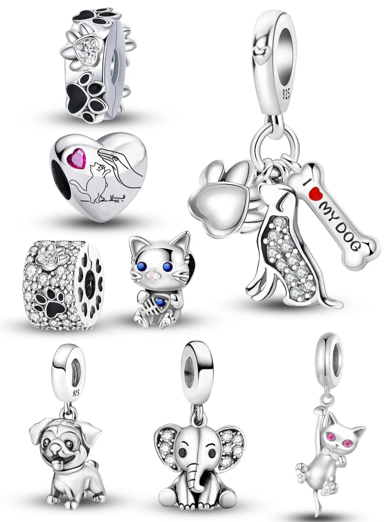 Cute Animal Design Charms, Fashionable DIY with Charms Pendants Jewelry Accessories for Bracelet & Necklace Making, Trendy All-match & Exquisite DIY Jewelry Decoration for Birthday Gift, Animal Pendant