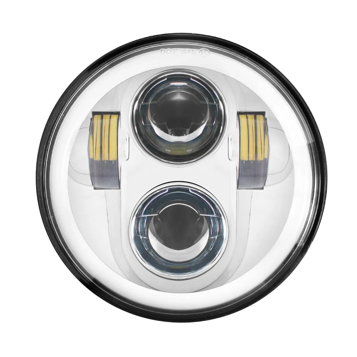 5 3/4" LED Chrome HALOMAKER® Headlight for '18-'25 Harley® Street Bob / Low Rider / Standard
