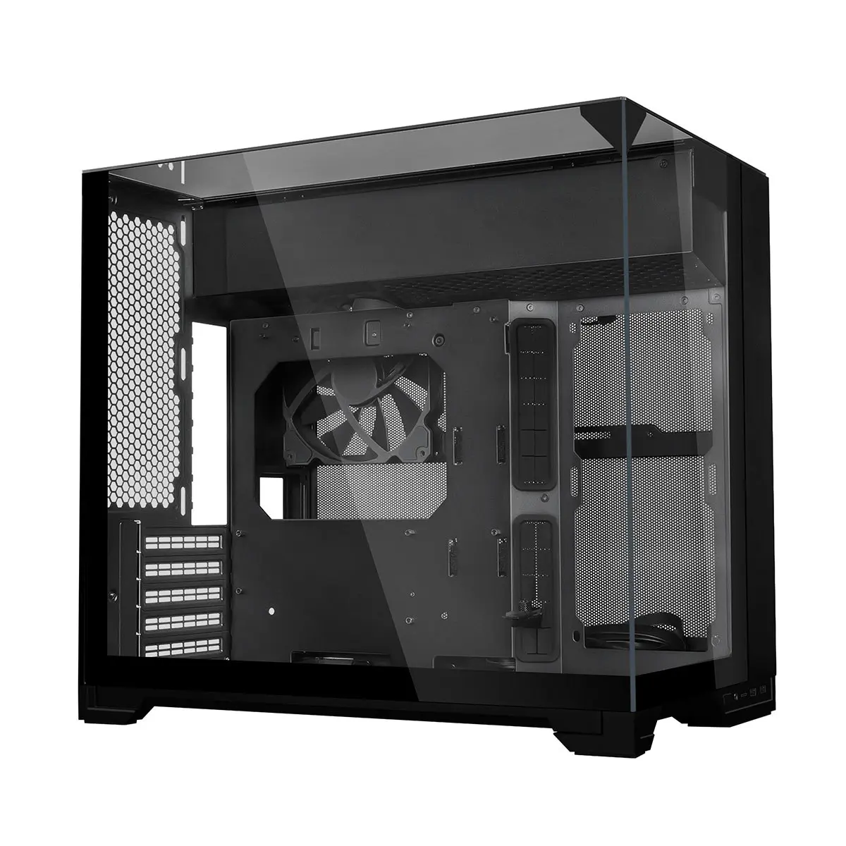 Lian-Li O11 Vision-M Compact Tempered Glass ATX Mid Tower Computer Case - Glass Panels, Transparent View, Ideal for PC Builders