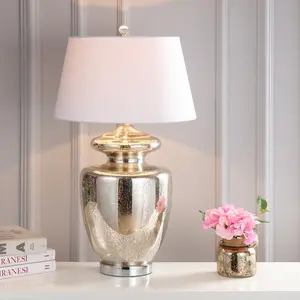 JONATHAN Y Hughes Glass LED Table Lamp , for bedroom, living room, foyer, hallways, dining room, dorms