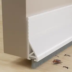 39" Door Sweep for Door Bottom, Silicone Under Door Draft Stopper Adhesive Gap Filler Reduce Noise Block Dust Cold Air for Exterior & Interior Doors, White