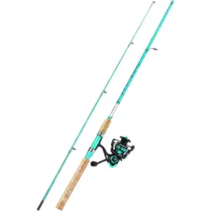 Fishing Rod and Reel Combo, 2- 5-Foot 6-Inch Graphite & Fiberglass Rod, Durable and , Quickset Anti-Reverse Fishing Reel (1Pack/2Pack)