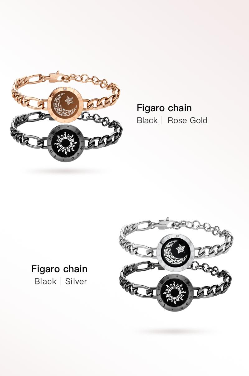 【emotional smart jewelry】totwoo Long Distance Touch Bracelets with Sun&Moon Functional Love Connect Gift For Boyfriend or Girlfriend or your Family