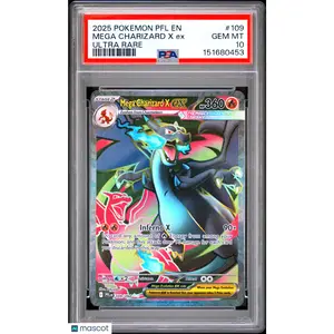 2025 Pokemon PFL EN-Phantasmal Flames Mega Charizard X EX Ultra Rare PSA 10 #109
