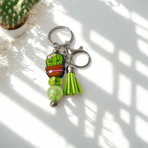 Potted Cactus Keychain