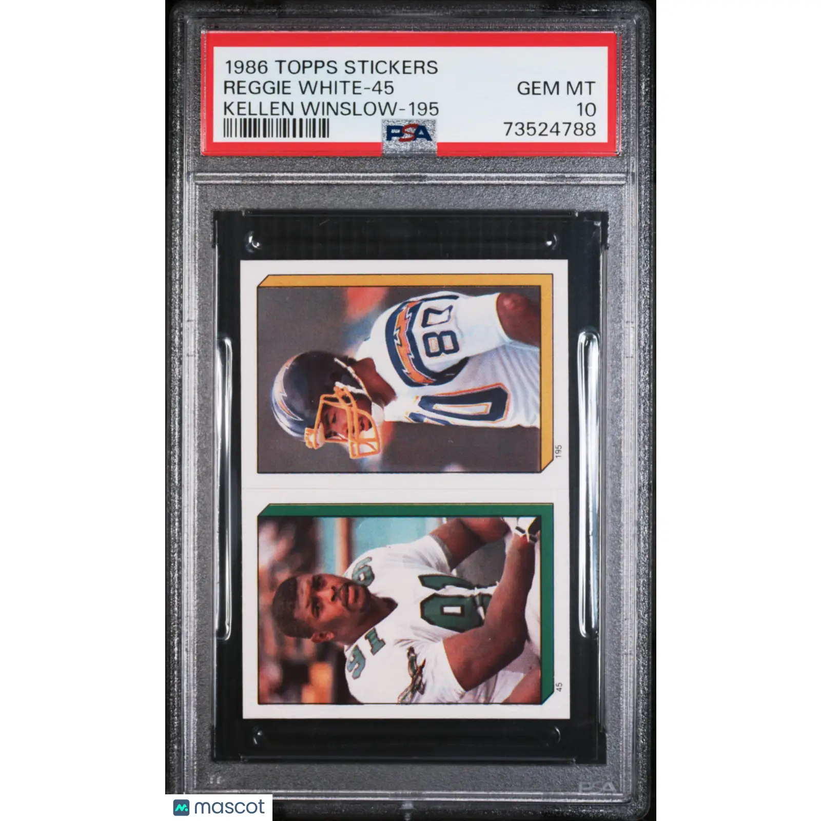 Reggie White-45 PSA 1986 Topps Stickers Football 10 73524788