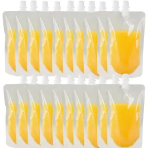 20 count Juice Travel Plastic Bags Portable Collapsible Beverage Bag | Leakproof Foldable Water Carrier for Outdoor Hiking, Camping & Seed Storage | -Grade  Liquid Container