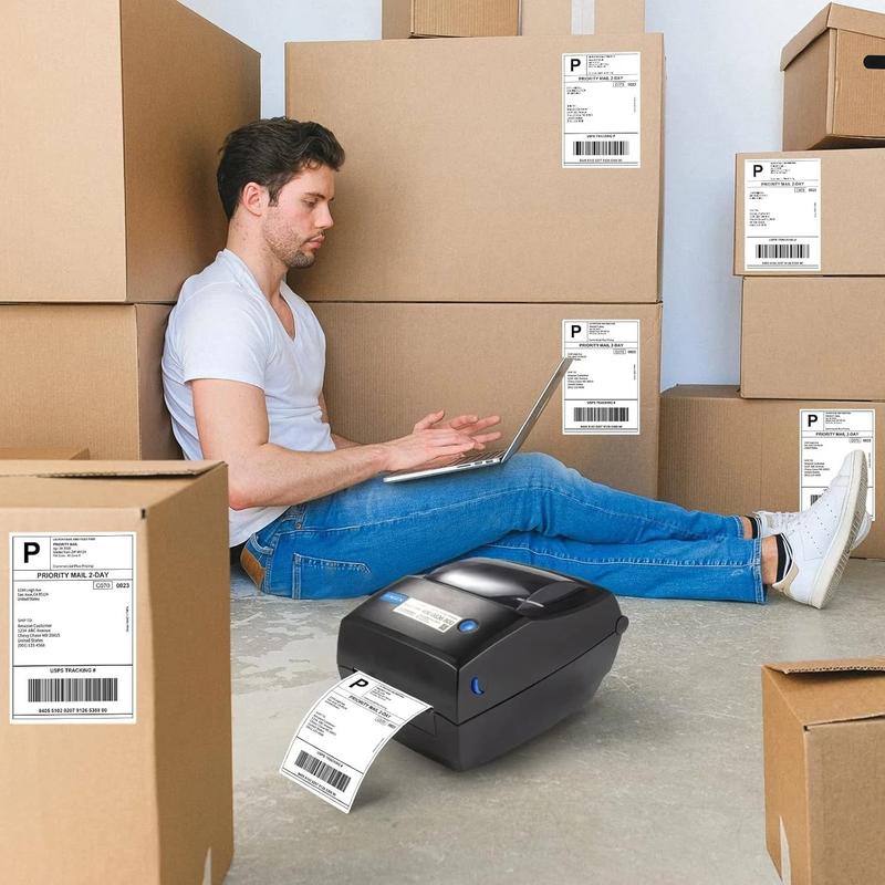 Fanfold 4 x 6 Direct Thermal Shipping Labels with Perforations for Direct Thermal Printers - 500 Labels per stack