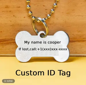 1pc Custom Engraved Stainless Steel Dog Tag Pendant - Personalized Pet Name & ID Tag with Paw Print Design, Durable Multi-Color Options for Lost Dogs, Collar, Vet, Training, Pet Identification, Stylish Pet Accessory, Highquality Engraving