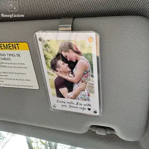 Personalized Photo Car Visor Clip - Custom Sun Visor Decoration for Car, Couples Gift, Wallet Photo Holder, Unique Car Accessories
