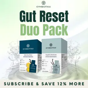 Gut Reset Duo Pack | 12*2 Packets | Liquid Colostrum + Irish Sea Moss | 52 Packets | Gut Health, Immune Support & Radiant Skin | Bovine Colostrum & Organic Sea Moss with Tribiome & Rējen