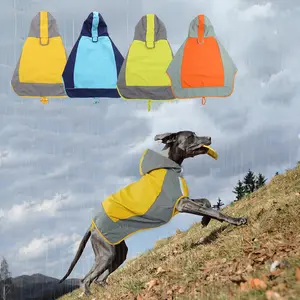 Dog Raincoat with Reflective Stripes, Adjustable Harness Hole, Waterproof Hooded Jacket, Pet Poncho for All Pets, Multiple Sizes & Colors