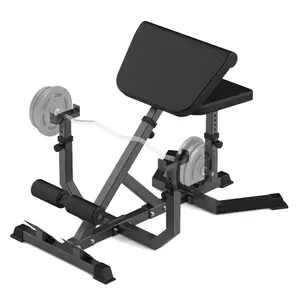 GARVEE 2-In-1 Roman Chair & Preacher Curl Bench: Multi-Function Heavy-Duty Hyperextension Bench for Home Use, Adjustable Height for Arms, Ab, Back, Glute & Leg Exercises, Available in Black and Red