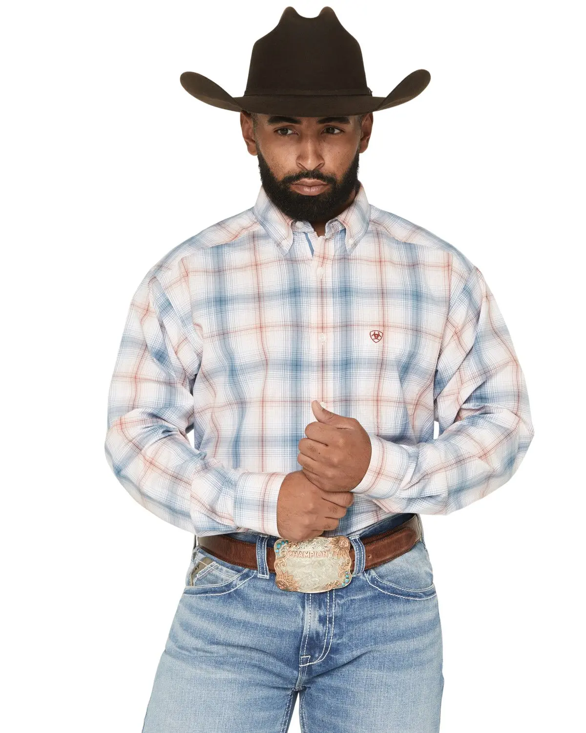 Ariat Men's Men'S Pro Series Teddy Plaid Print Long Sleeve Button-Down - 10071585