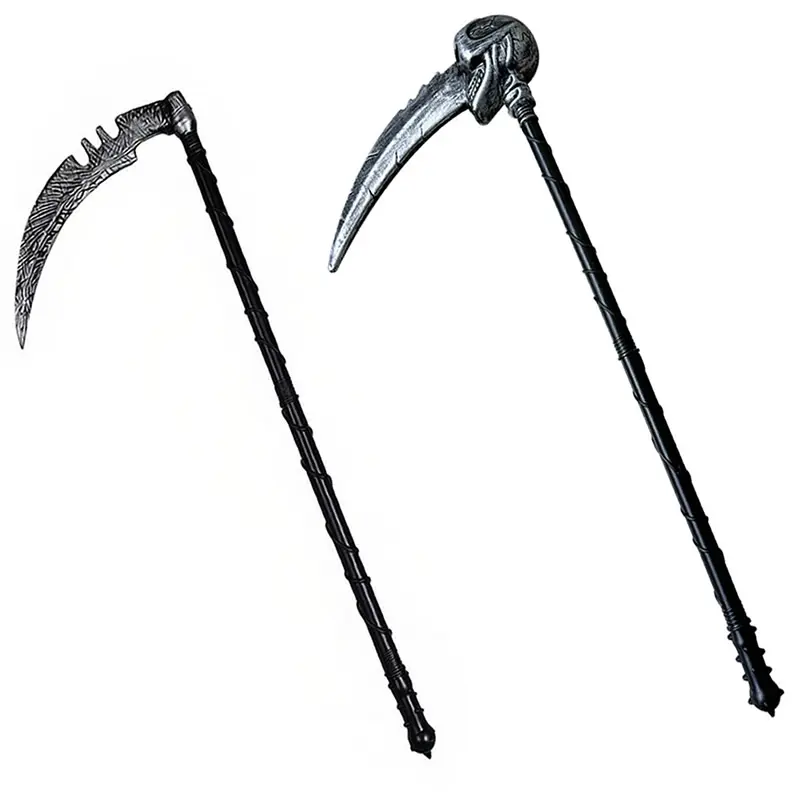 Detachable Grim Reaper Scythe Handheld Sickle Plastic Costume Accessory for Halloween Cosplay Props Haunted House