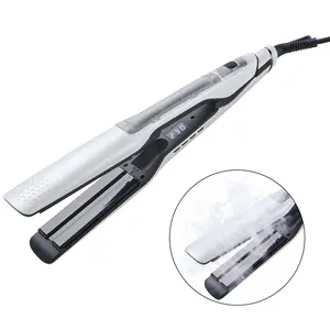 Steam Hair Stcurling iron 2-in-1 Curler & Straighteniron with LED Display Temperature Control for All Hair Types Salon Results  Help with Home Interior Design Styling Kit Thermal Brush Styling Kit Thermal Brush