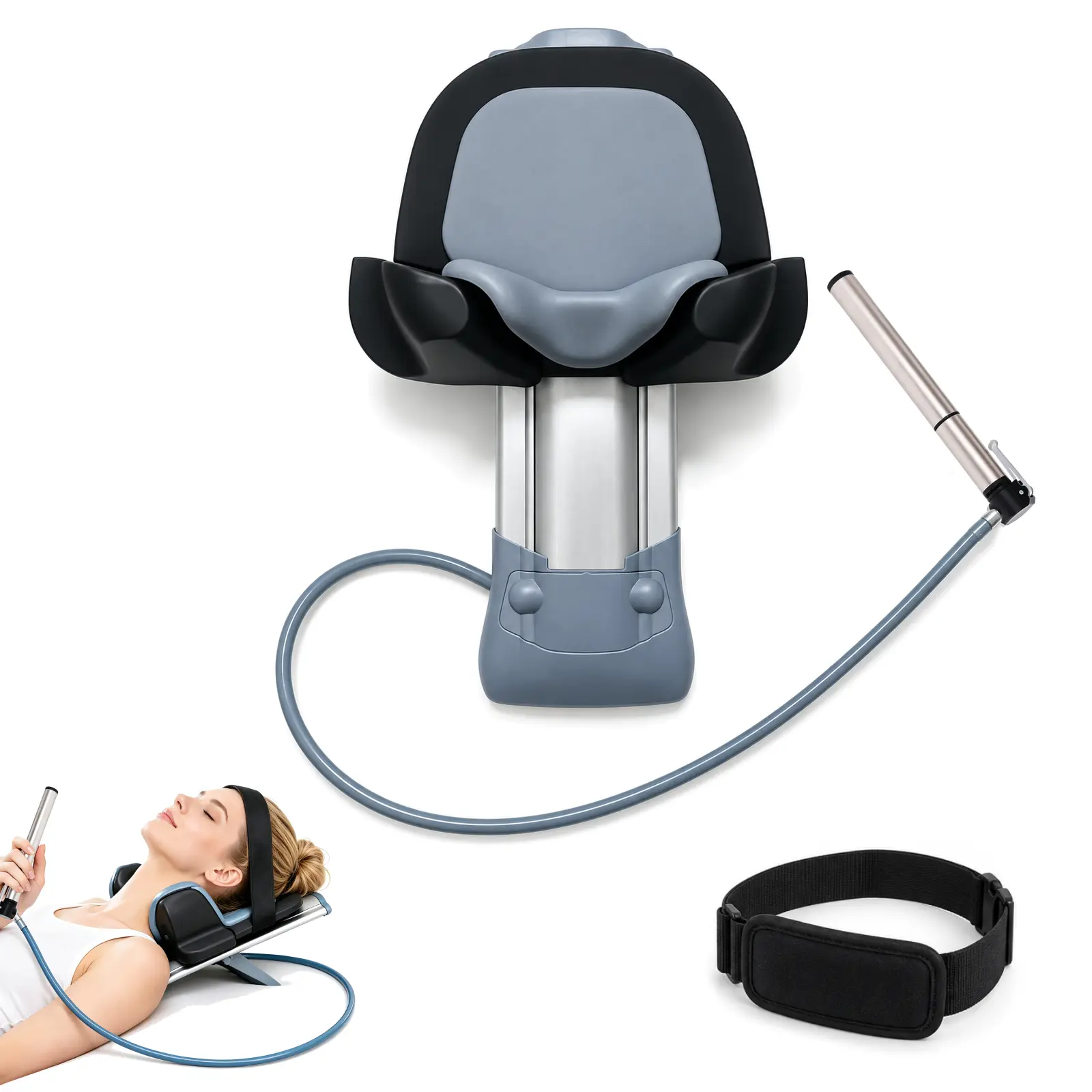 Cervical Traction Device,Handle Neck Stretcher for Spinal Decompression,Portable Cervical Traction Pillow with Adjustable Brands,Angle,Traction