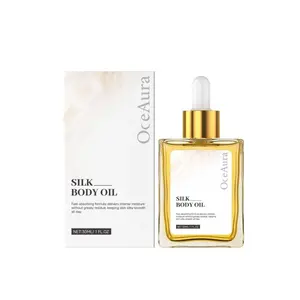 OceAura Pure Silk Body Oil - Moisturizing, Non-Sticky, Quick-Absorbing Formula for Silky Smooth Skin, Healthy Glow, Fragrance-Free Daily Care for All Skin Types