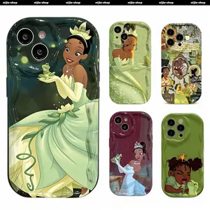 Princess Tiana Animated Character Phone Case For iPhone 17 16 15 14 13 12 11 Air Pro Max Plus - A Charming Gift Featuring a Cartoon Design, Offering Excellent Protection, Drop Resistance, Durability, green case, wave case