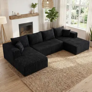Oversized U Shaped Sectional Sofa, sectional Modular Cloud Couch with Chaise,Deep Seat Sofa, Flexible Combination Living Room Furniture, No Assembly boneless couches boneless apartment modern Sofa Couch