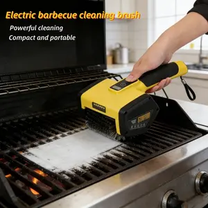 New Electric BBQ Brush, Rechargeable Grill Cleaning Brush, Portable Outdoor BBQ Tool, Hair-Free, Perfect for Camping & Picnics
