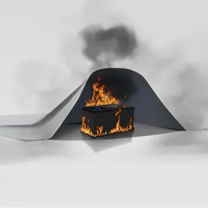 Fireproof  Cover, Fastest & Simplest Way to Isolate and Extinguish Small Fires, Fire Blanket for E-Scooter and E- (59x59 inch - Grey)