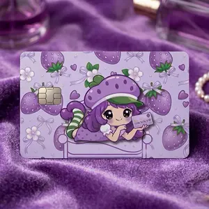 Cute Credit Card Sticker | Waterproof Vinyl Card Skin | Aesthetic Card Cover purple color
