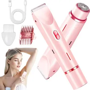 VIWAVE 2-in-1 Bikini Trimmer for Women – Painless Electric Razor with Dual Heads, Ceramic Blade, IPX7 Waterproof Rechargeable Lady Shaver for Bikini Area, Legs, Underarms & Body Hair Removal Storage