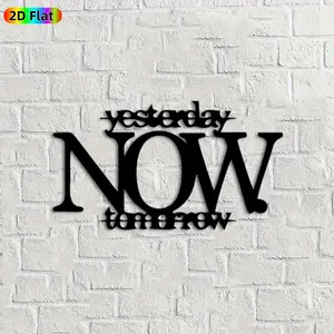 1pc "Now" Text Metal Wall Art,"Now" Text Statue Mural,Ideal Gift for New Year,Christmas,Quote Decor Enthusiasts,Rust-Resistant Metal Wall Decor Wall Sculptures,Perfect for Bedroom Wall & Patio Fence,Chic Time-Themed Home Decor