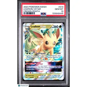 PSA 10 Leafeon Vstar #014 2023 Pokemon Sword And Shield Crown Zenith