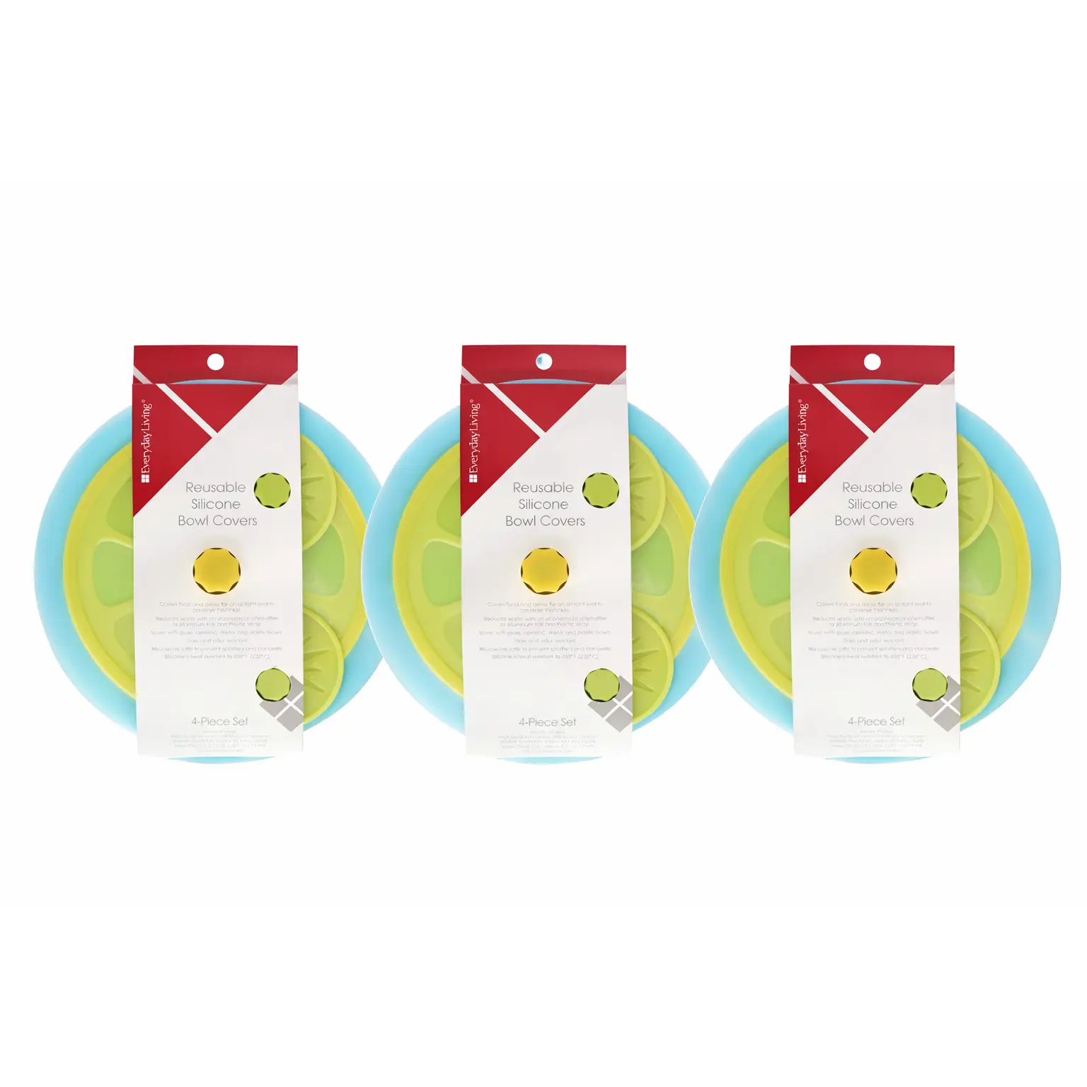 Reusable Silicone Bowl Covers – Original 4-Piece Set × 3 Packs (12 Covers Total)