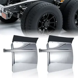 24" x 29" Quarter Fenders for Semi Truck, Stainless Steel/Polypropylene, Tube Bracket and Single Bolt Mounting Brackets Hardware Included, Right Left